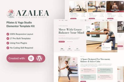 Azalea – Pilates & Yoga Studio Elementor Template Kit Download
