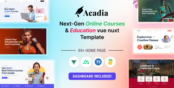 Acadia - University Online Course Vue Nuxt 3 Template