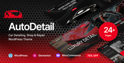AutoDetail - Car Detailing, Shop Repair WordPress Theme