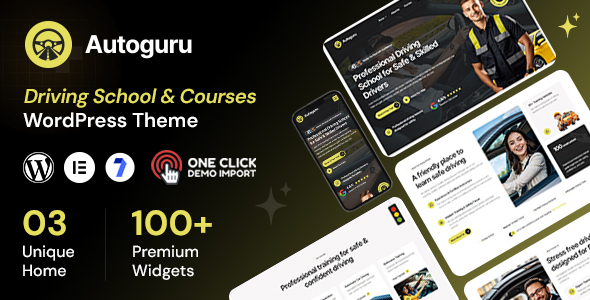 Autoguru - Driving School Courses WordPress Theme