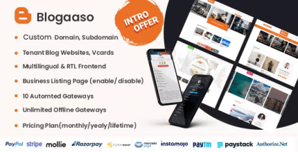 Blogaaso - AI Powered Blog Website Builder SAAS (Multitenant)