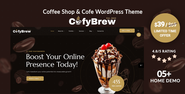 Cofybrew – Coffee Shop Cafe WordPress Theme Cofybrew – Coffee Shop Cafe WordPress Theme
