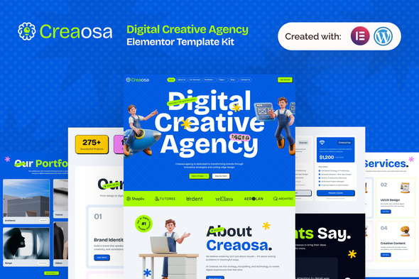 Creaosa - Creative Digital Agency Elementor Template Kit Creaosa - Creative Digital Agency Elementor Template Kit