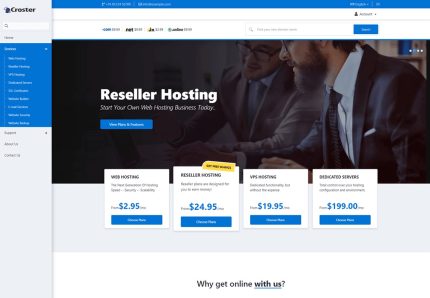Croster WHMCS CMS Theme v2.1.2 [Activated] Nulled