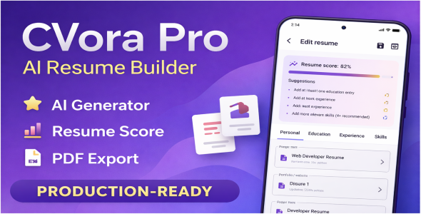 CVora Pro - AI Resume Builder App for Android