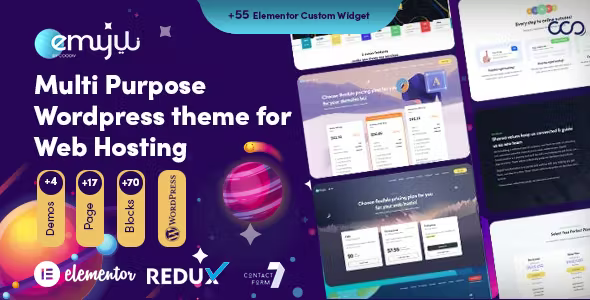 Emyui - Multipurpose Web Hosting WordPress Theme 2.6
