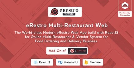 eRestro Multi Restaurant Web - Online Multi-Vendor Restaurant Food Ordering Web App