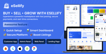 eSellify Buy Sell Marketplace Flutter App with Admin Panel | Classified Ads App like OLX, Quikr
