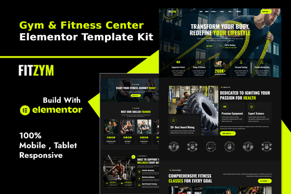 Fitzym - Gym Fitness Center Elementor Template Kit