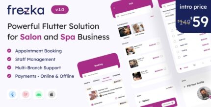 Frezka - Spa Salon Management and Booking Flutter App