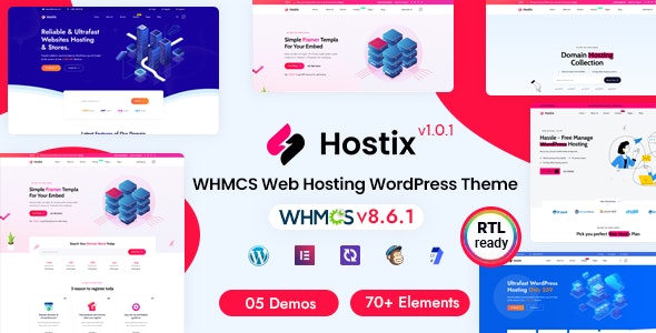 Hostix - Hosting WHMCS WordPress Theme 2.1