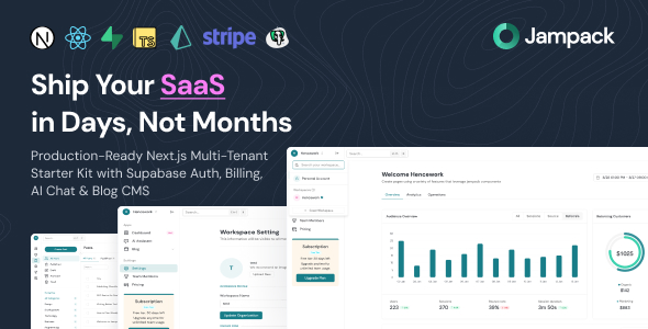 Jampack – Next.js SaaS Starter Kit | Multi-Tenancy with Supabase Auth, Billing, AI Chat Blog CMS Jampack – Next.js SaaS Starter Kit | Multi-Tenancy with Supabase Auth, Billing, AI Chat Blog CMS