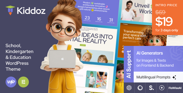 Kiddoz - School, Kindergarten Education WordPress Theme