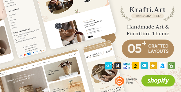 KraftiArt - Furniture, Art Crafts Shopify Theme KraftiArt - Furniture, Art Crafts Shopify Theme