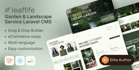 LeafLife - Garden Landscape Service Laravel CMS With Live Page Builder LeafLife - Garden Landscape Service Laravel CMS With Live Page Builder