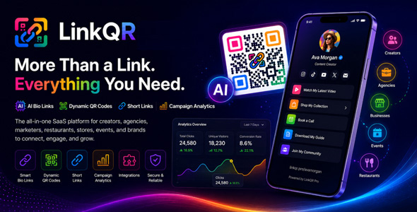 LinkQR - AI Bio Links, Dynamic QR Codes, Short Links Campaign Analytics SaaS