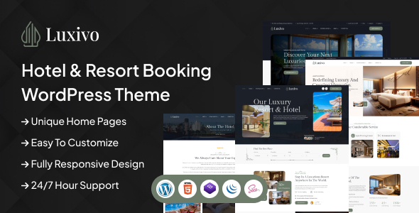 Luxivo - Hotel Resort Booking WordPress Theme