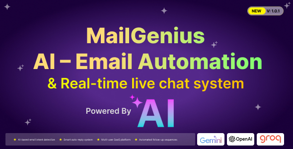 MailGenius AI – Email Automation SaaS with Intent Detection, Auto Follow-Up Live Chat