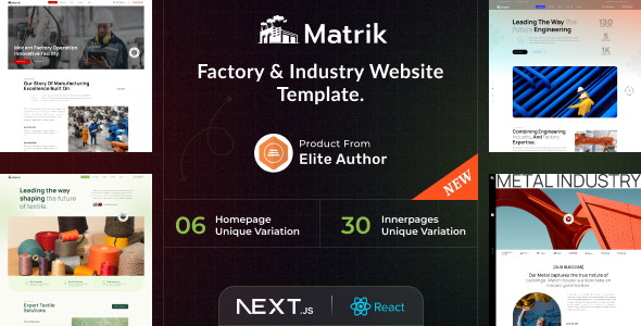 Matrik - Factory Industry React NextJS Template