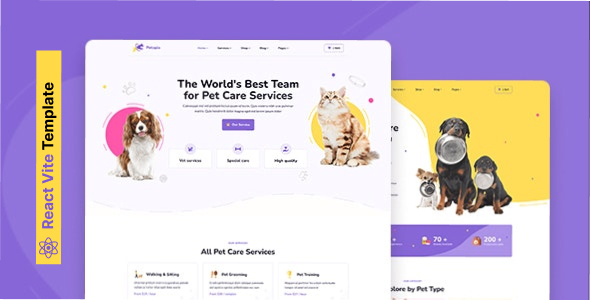 Petopia – Pet Care Service React Template