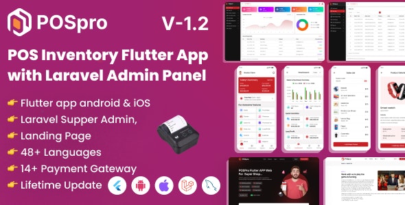 POSpro - POS Inventory Flutter App with Laravel Admin Panel SAAS