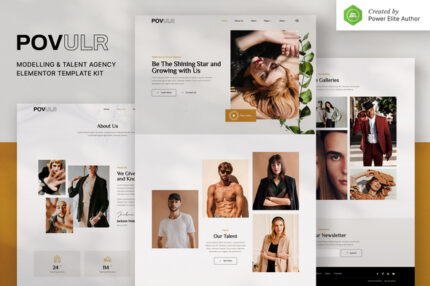 POVULR – Modeling Talent Agency Elementor Template Kit