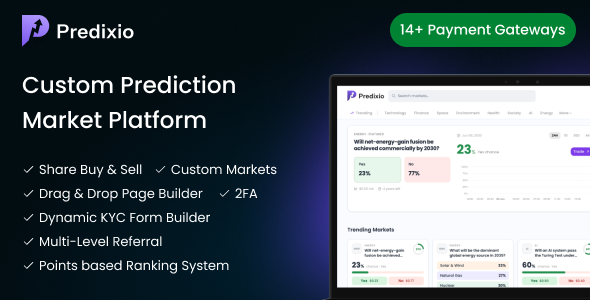 Predixio - Prediction Market Platform with Ranking and Referral System