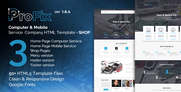 ProFix - Computer Mobile Phone Repair Service Company + Shop HTML5 Template