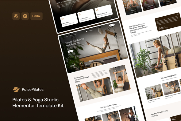 PulsePilates – Pilates Yoga Studio Professional Business Elementor Template Kit
