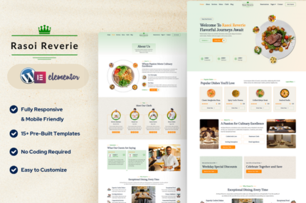 Rasoi Reverie — Restaurant Cafe Elementor Template Kit