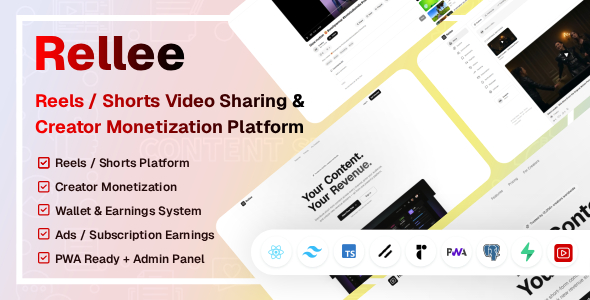 Rellee — Short Video Sharing Creator Monetization SaaS Platform