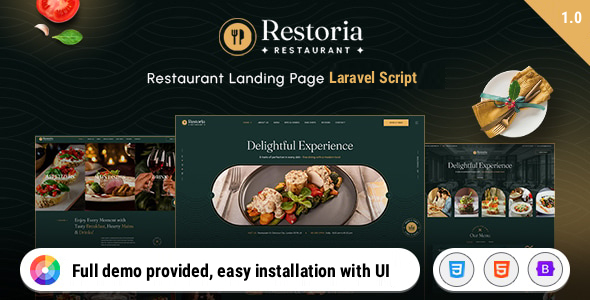 Restoria - Luxury Restaurant Booking Laravel Website Restoria - Luxury Restaurant Booking Laravel Website