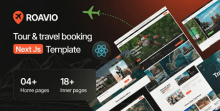 Roavio - Travel Tour Booking React NextJs Template