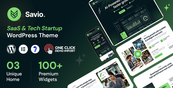 Savio - SaaS Tech Startup WordPress Theme