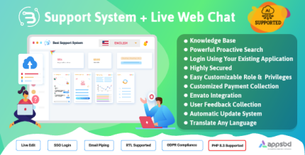 Support System-Live Web Chat Client Desk Ticket Help Desk
