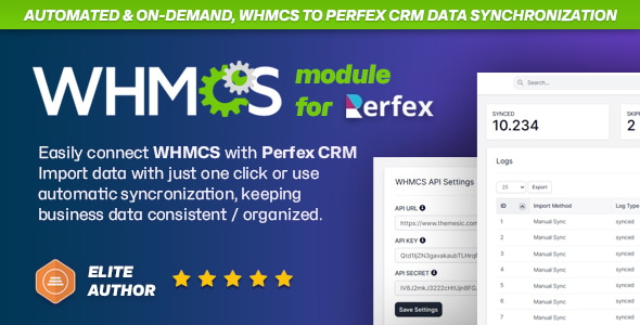 WHMCS Connector module for Perfex CRM - Integrate synchronize data