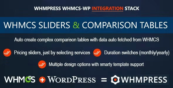 WHMCS Pricing Sliders and Comparison Tables - WHMpress Addon