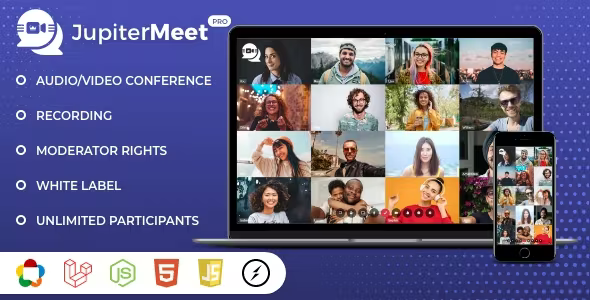 JupiterMeet Pro - White Label Video Conference with AI SaaS