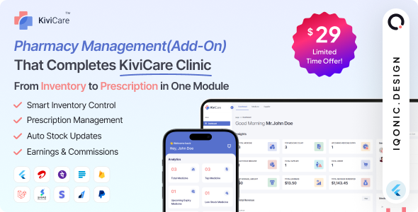 KiviCare (TM) Pharma (Addon) – Pharmacy Inventory Management in Laravel KiviCare (TM) Pharma (Addon) – Pharmacy Inventory Management in Laravel