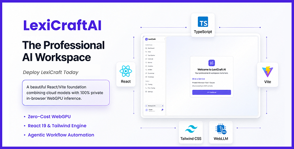 LexiCraft AI - Agentic Workflow Local AI Workspace (React Template)