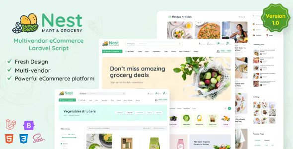 Nest - Multivendor Organic Grocery Laravel eCommerce