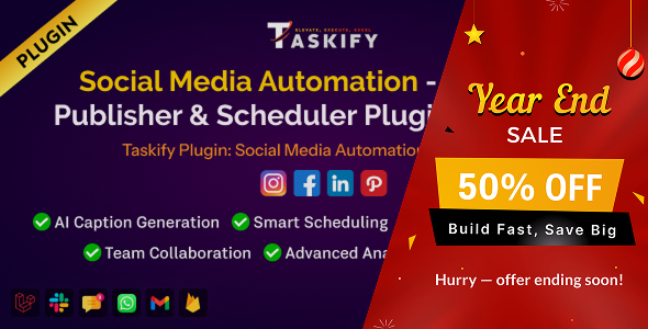 Social Media Automation - Manager, Publisher Scheduler Plugin for Taskify