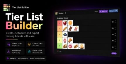 Tier List Builder - Drag Drop Ranking App | React, TypeScript