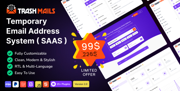 Trash Mails - Temporary Email Address System (SAAS) Trash Mails - Temporary Email Address System (SAAS)